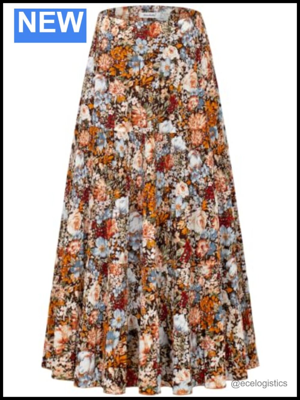 High Waist Pleated Tiered Maxi Skirt with Pockets Flowy A-Line